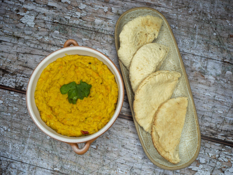 Lentejas Rojas o Masoor Dhal con Naan