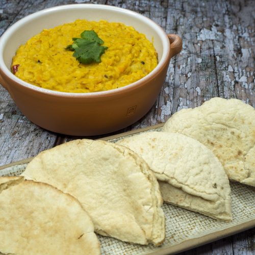 Lentejas Rojas o Masoor Dhal con Naan